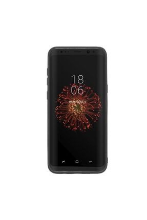 Samsun Galaxy S8 Plus Uyumlu Siyah Deri Arka Telefon Kılıfı S8PFXCRST1