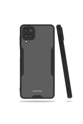 Samsung A12/m12 Uyumlu Kamera Korumalı Kenarları Renkli Mat Silikon Kılıf Siyah nzhteksmprf0361