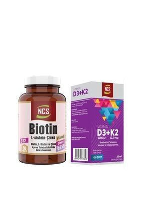 Biotin Çinko B12 2500 Mcg 60 Tablet+vitamin D3 K2 20 Ml 488453545
