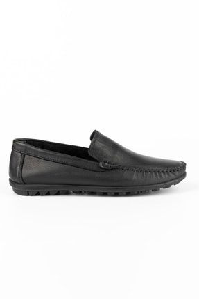 Hakiki Deri Erkek Büyük Numara Siyah Günlük Loafer Ayakkabı TRPY190008