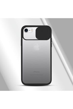 Iphone 6 / 6s Uyumlu Kamera Lens Korumalı Sürgülü Siyah Silikon Kılıf SLD-IPH6G