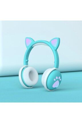 Kedi Kulaklı Kulaklık Led Işıklı Mikronlu Hafıza Kartı/Aux Girişli Kablosuz Bluetooth Kedi Kulaklık YK-BK1