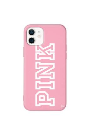 Iphone 12 Pembe Renkli Silikon Pink Dikey Telefon Kılıfı Grl027-iPhone-12