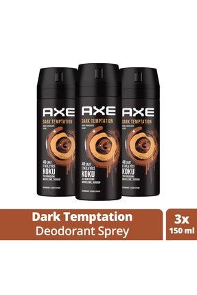 Erkek Deodorant & Bodyspray Dark Temptation 48 Saat Etkileyici Koku Vücut Spreyi 150 ml X3 Adet SET.UNİ.130