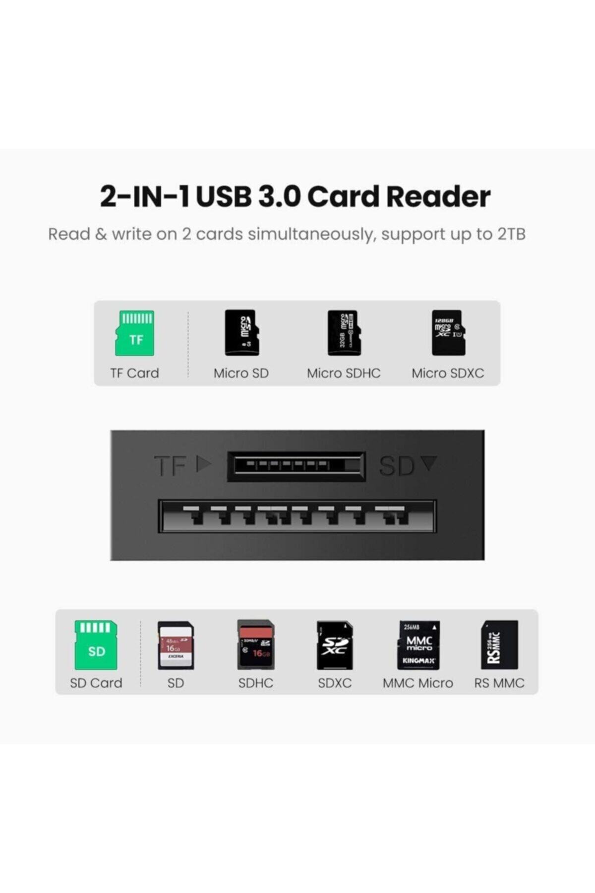 20250 Usb3.0 Tf+sd Kart Okuyucu, Siyah 5