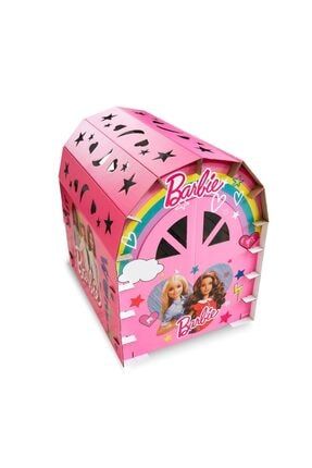 Barbie 16 Parça Karton Oyun Evi -BAR-0193-73e25-e0y-33936