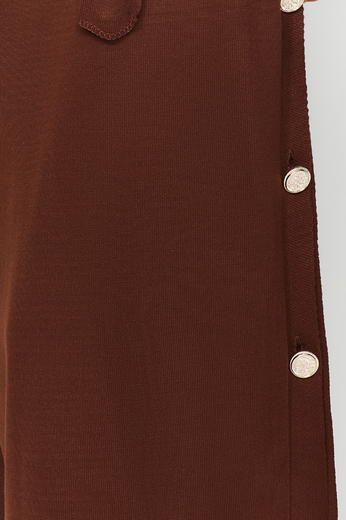 Trendyol Modest-Tmavě hnědé knoflíčky Detailní pletené svetrové šaty TCTAW24UV00038 4