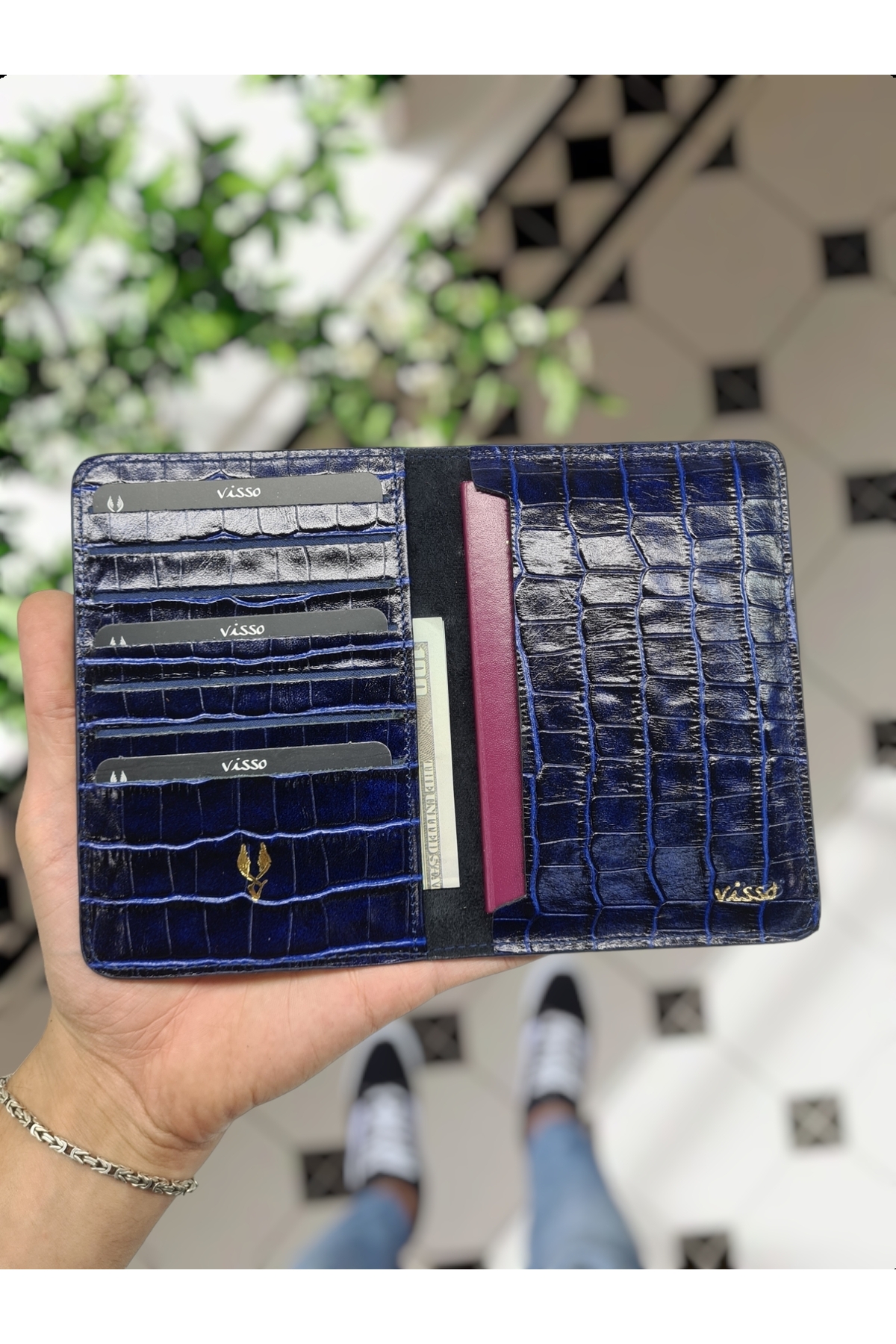 کیف پول مردانه آبی سرمه ای VİSSO | 911 اورجینال - تصویر 3