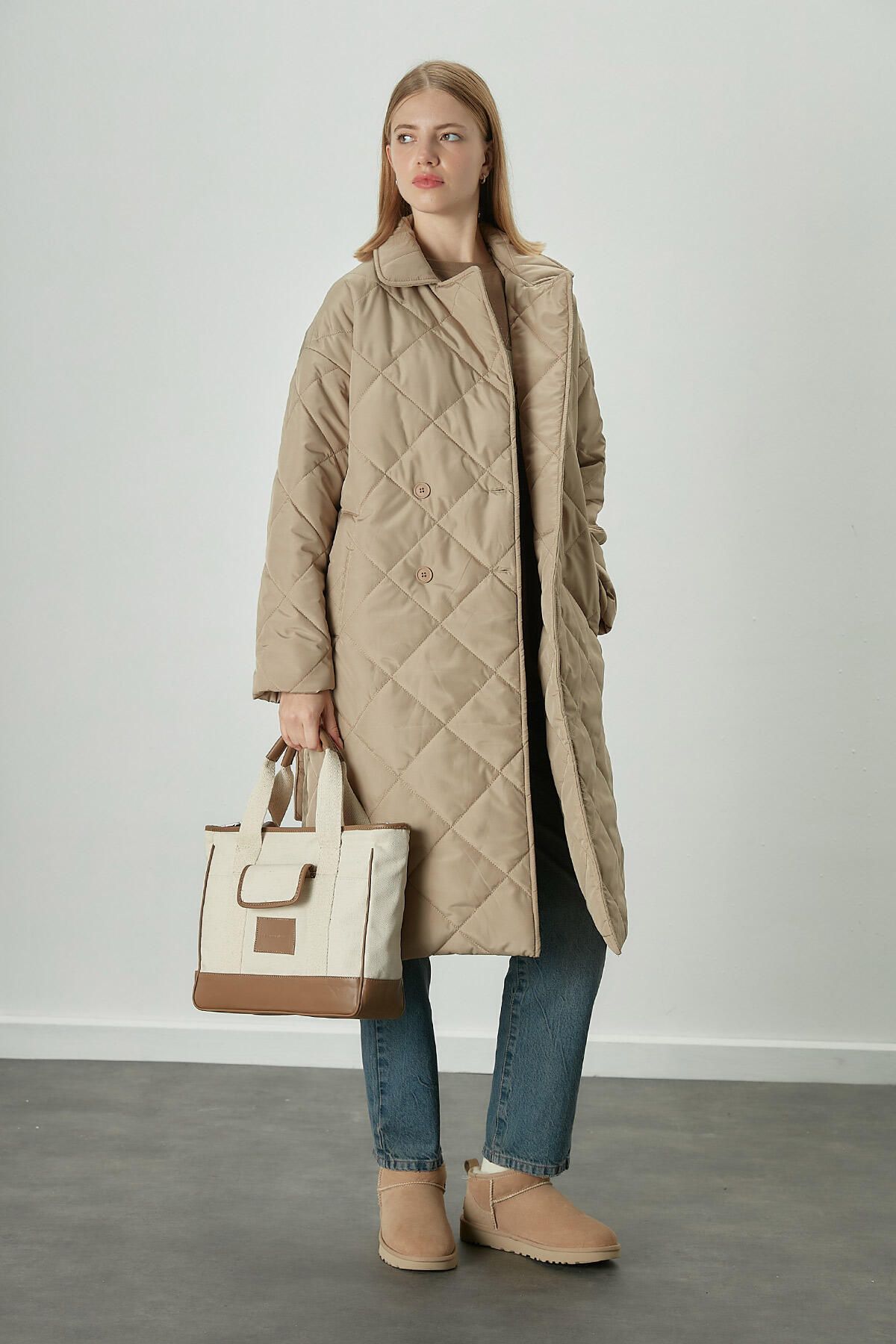 Manuka-MIDI-CANVAS-TASCHE MIT MEHREREN TASCHEN KAMEL 2