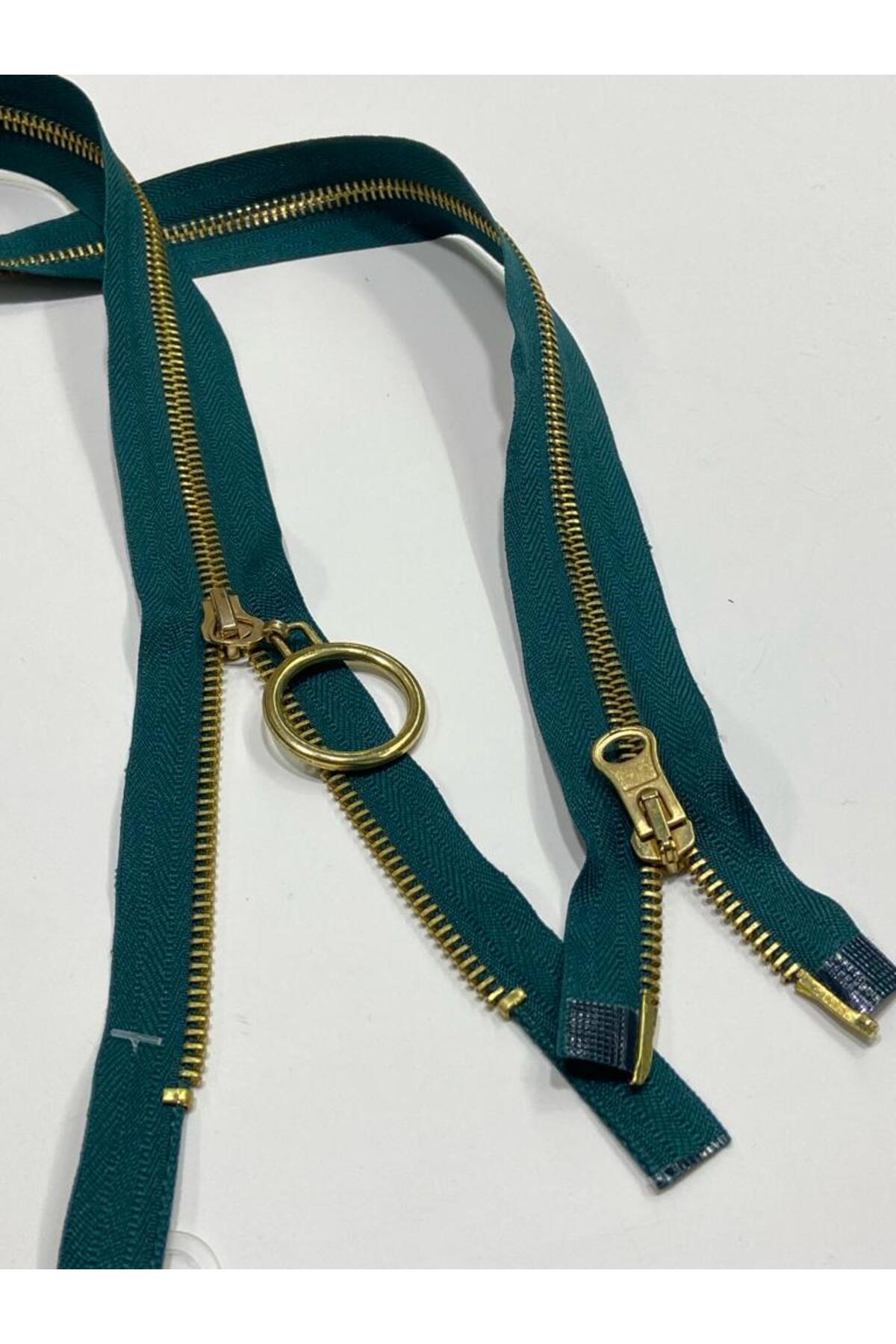 Iron Tooth Coat Zipper / Two Way / Green / 75 cm / Number 5