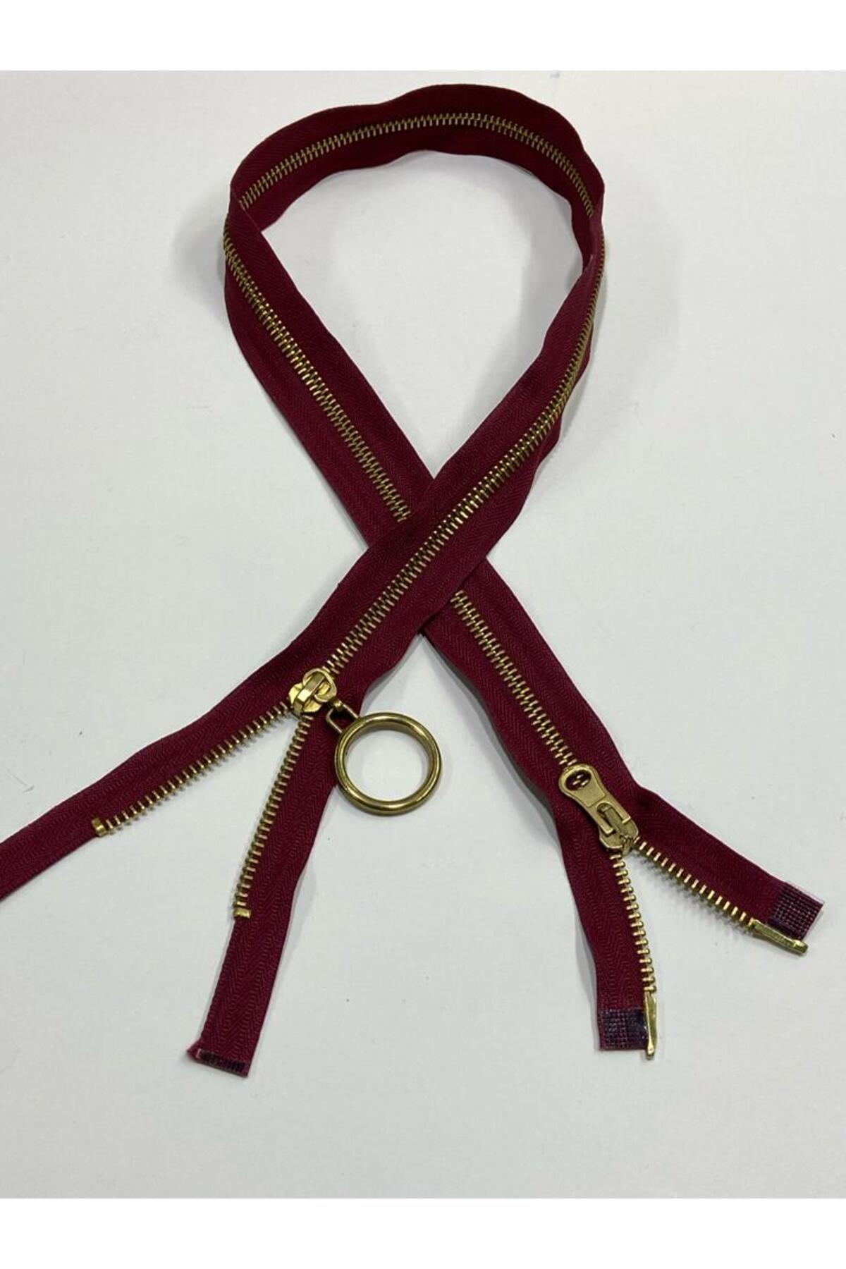 Demir Tooth Coat Zipper / Double Sided / Claret Red / 75 cm / Number 5