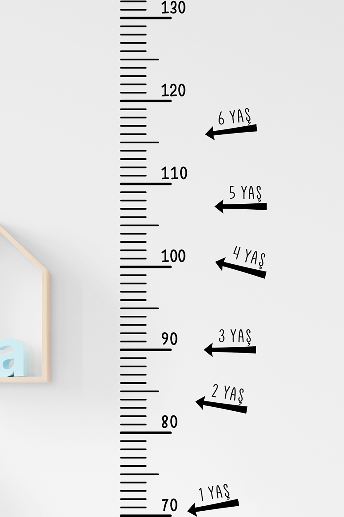 NeoPrint Boy Cetveli Duvar Sticker Çocuk Uzama Ölçme Metresi Kendinden Yapışkanlı Mezura fotoğrafı 2 (önizleme)