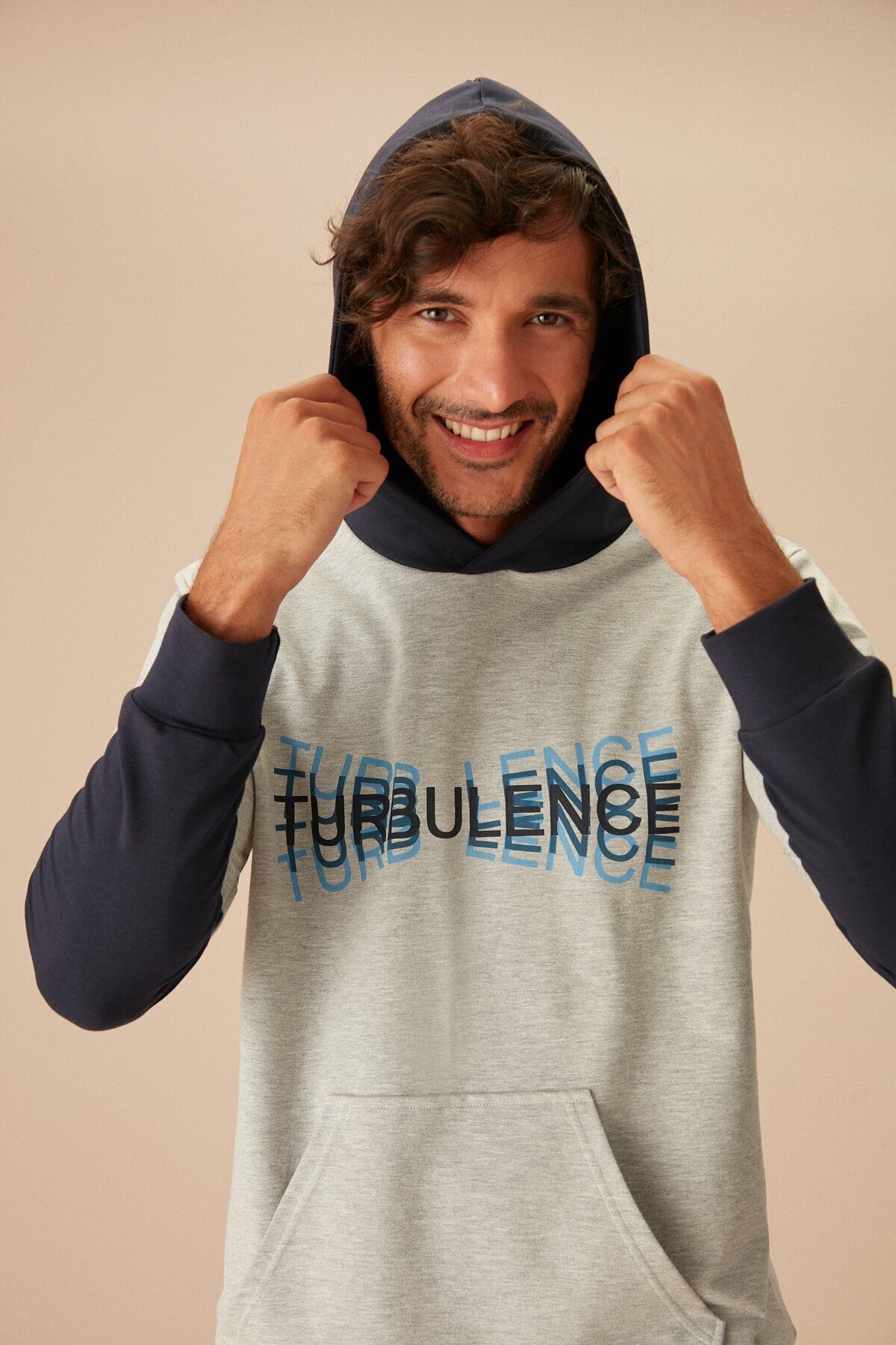 بلوز پیژامه آبی مردانه تاپ Turbulence اورجینال Suwen