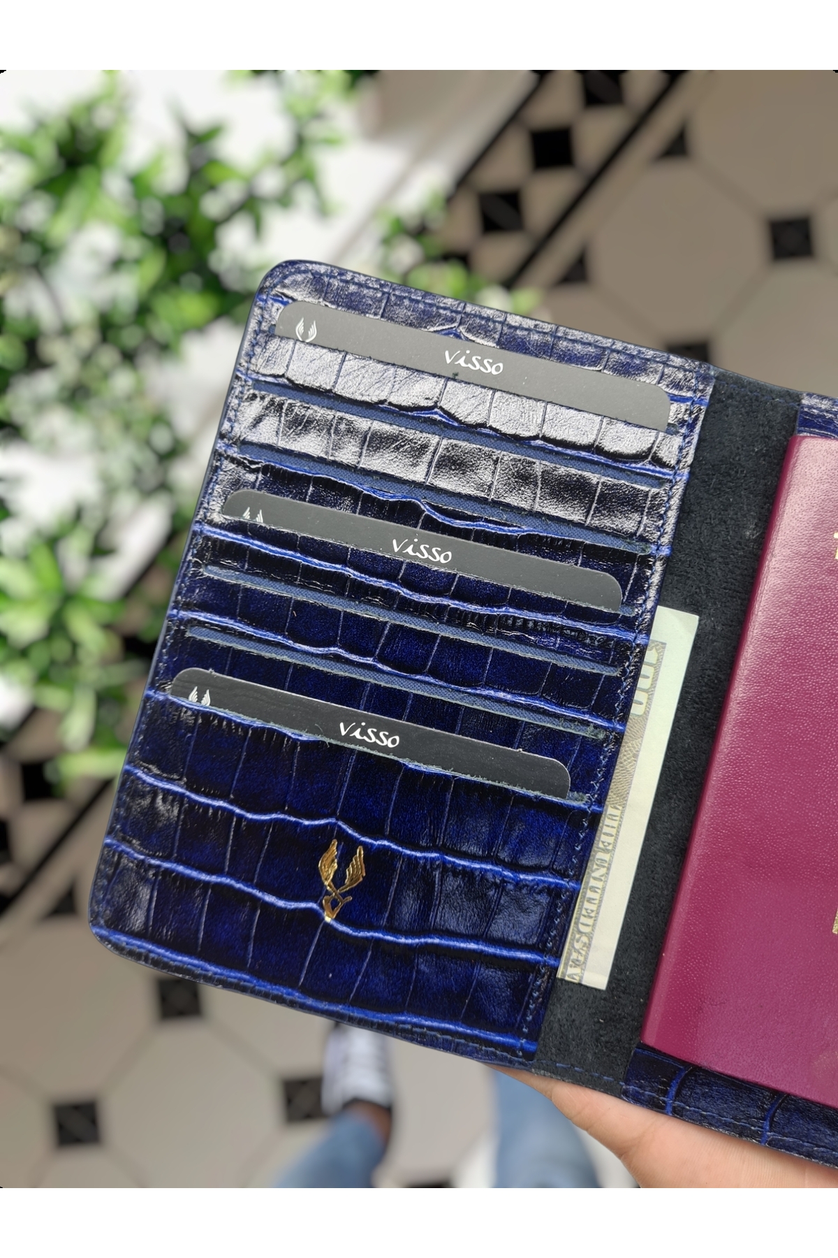 کیف پول مردانه آبی سرمه ای VİSSO | 911 اورجینال - تصویر 2