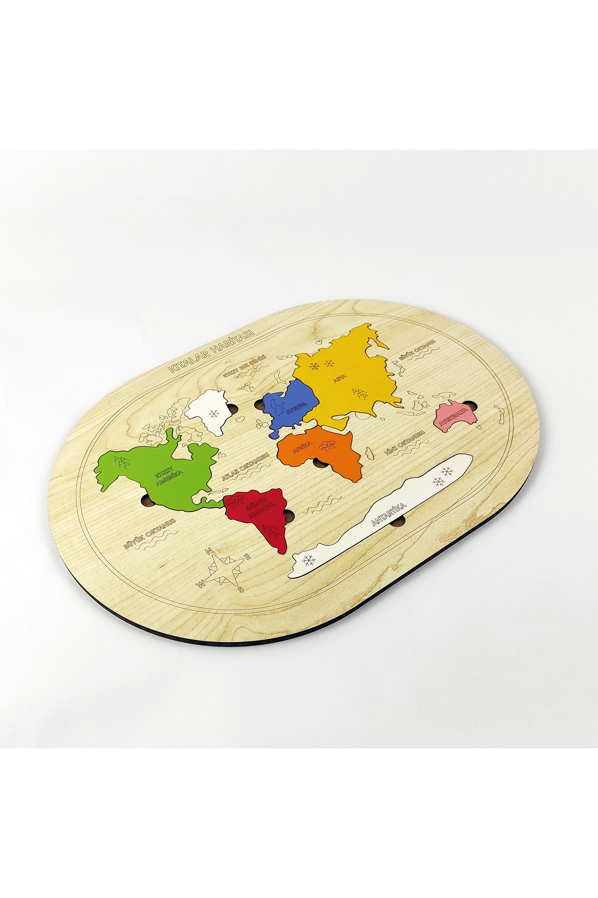 Wooden Colored Continents Stall