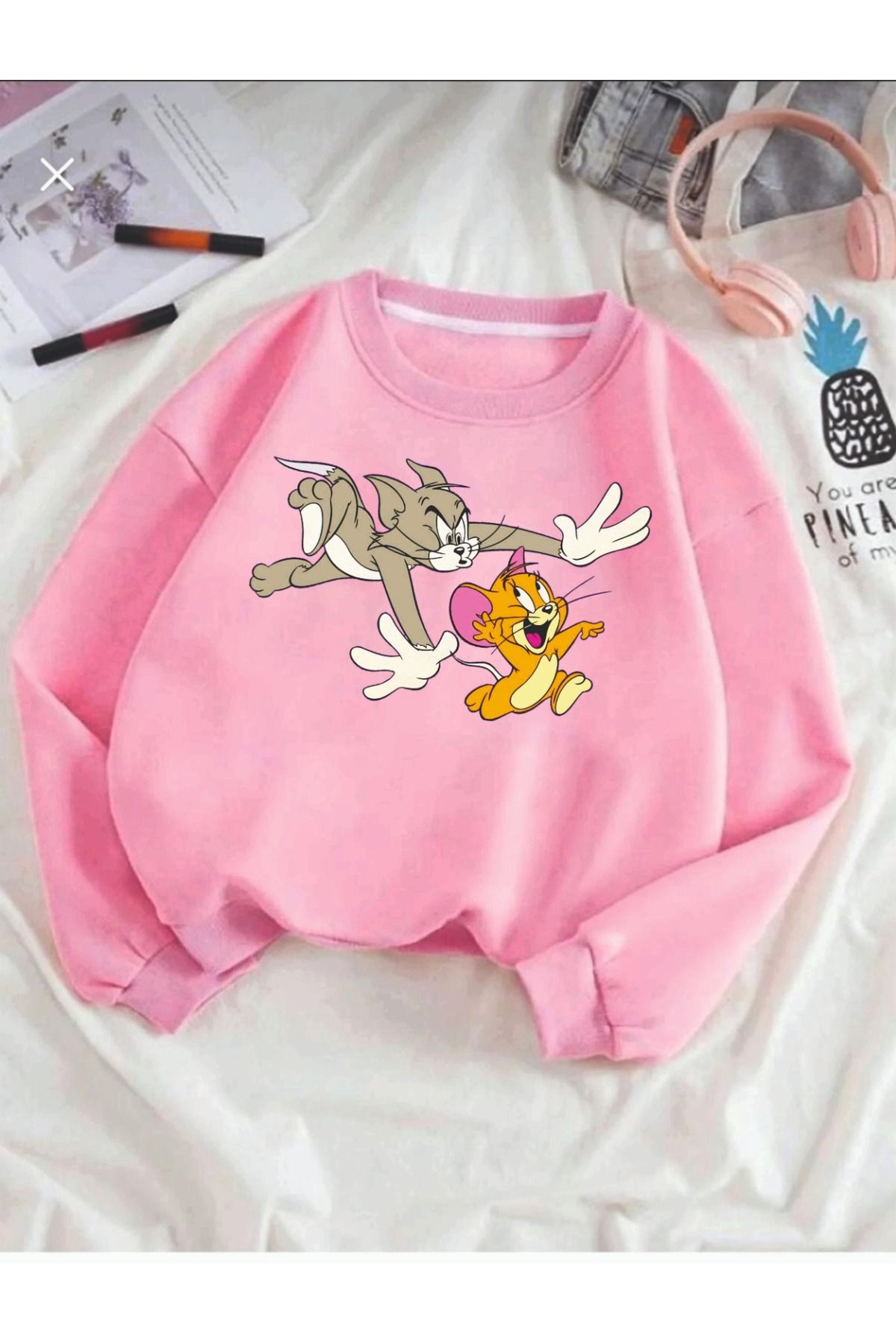 SAVO G Y M unisex tom and jerry printed children s hooded sweatshirt Trendyol
