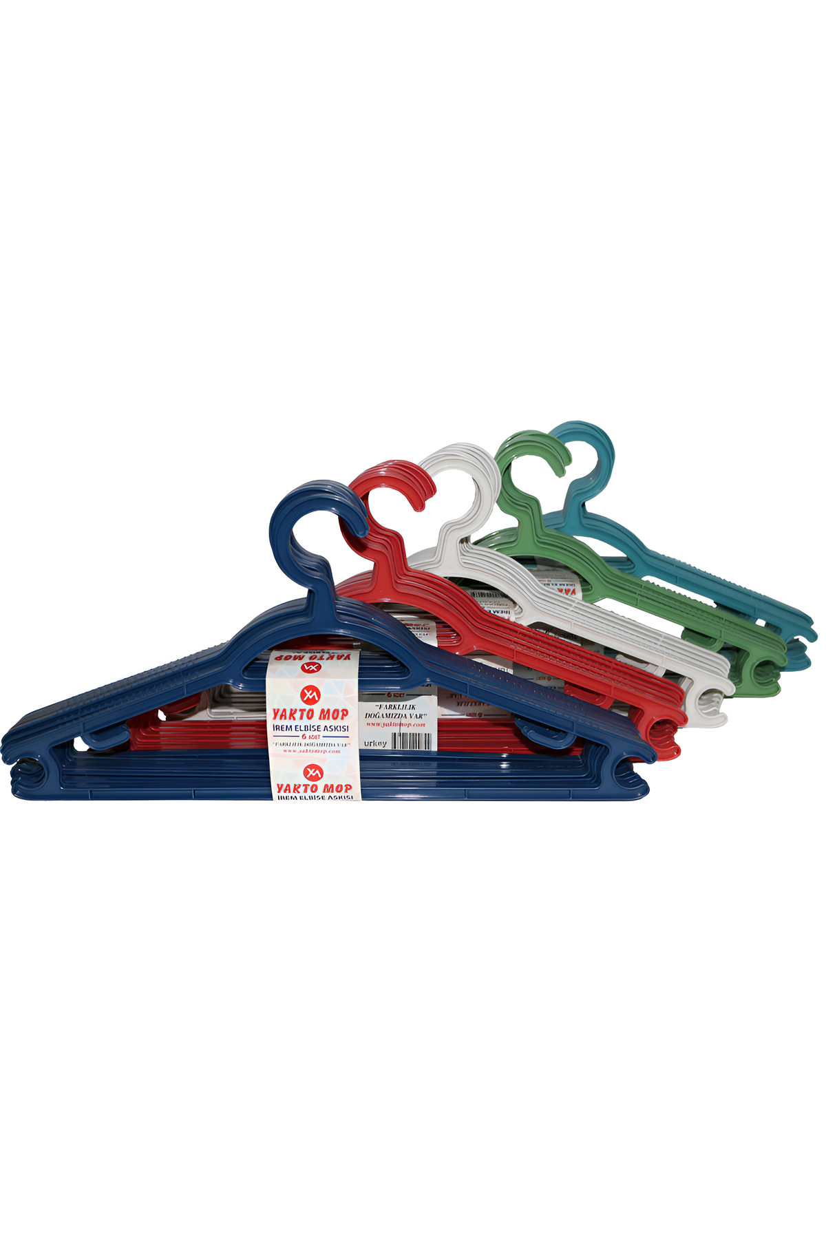 6 Pieces of İrem Dress and Clothing Hanger Plastic 1. Grade Solid Single Color 6-Pack Mixed Color