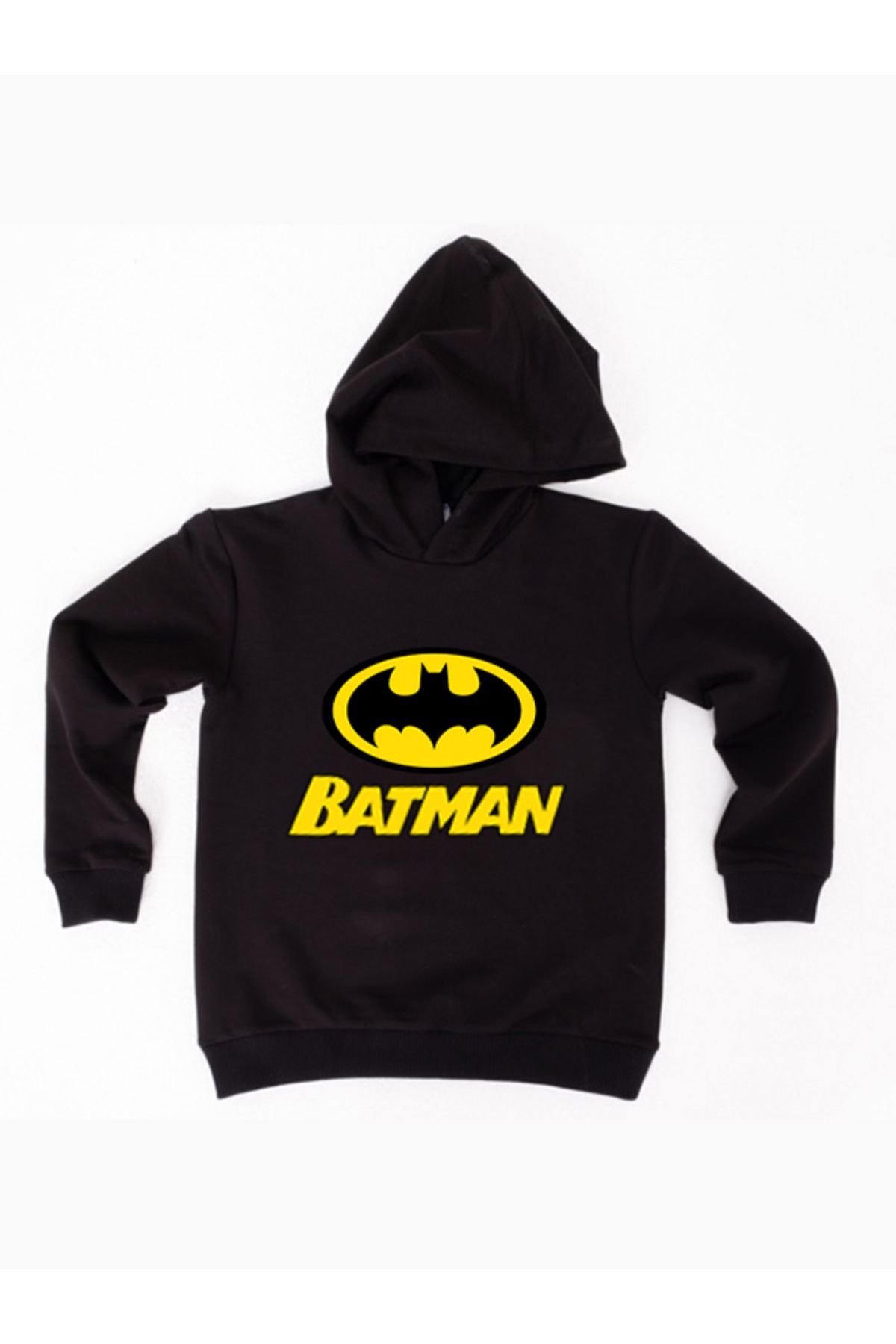 Batman Printed Hooded Cotton Fabric Kids Sweatshirt - Trendyol