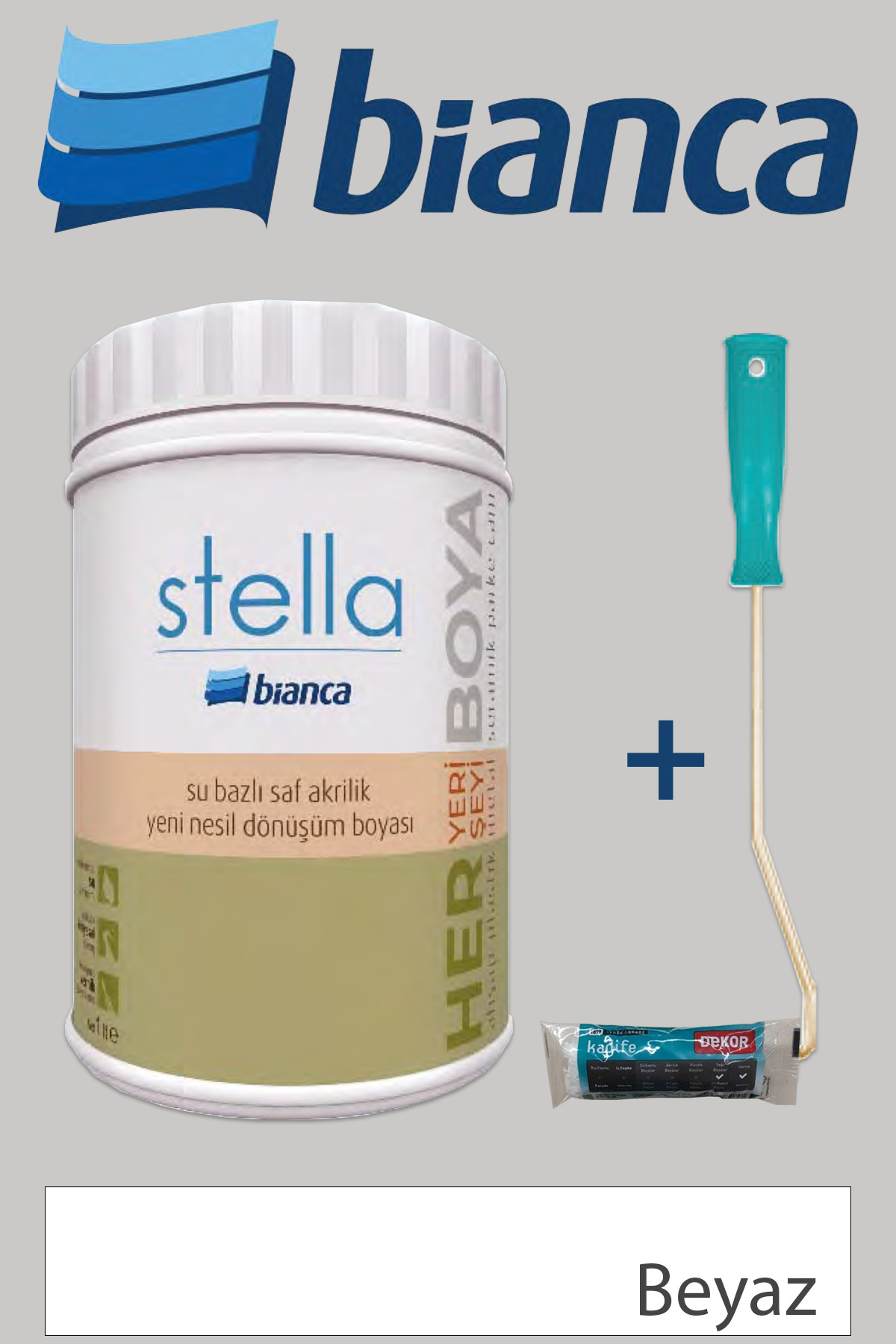 Stella Water Based Pure Acrylic (1Lt Paint + Decor Velvet Roll)