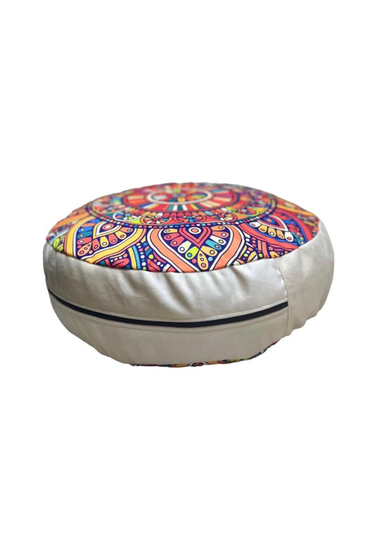 زیرانداز پیلاتس سفید کوسن مدیتیشن یوگا طراحی ویژه پنبه گرد REMEGE