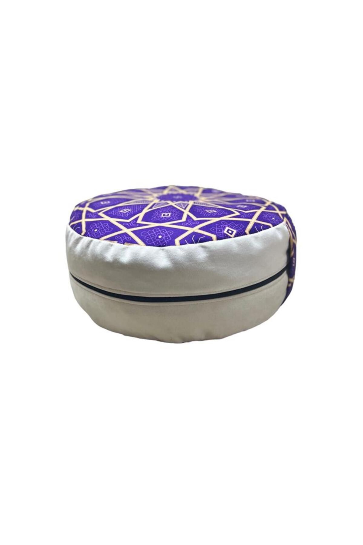 مت یوگا بنفش کوسن مدیتیشن Zafu Buckheat Fill 100 ٪ پنبه REMEGE