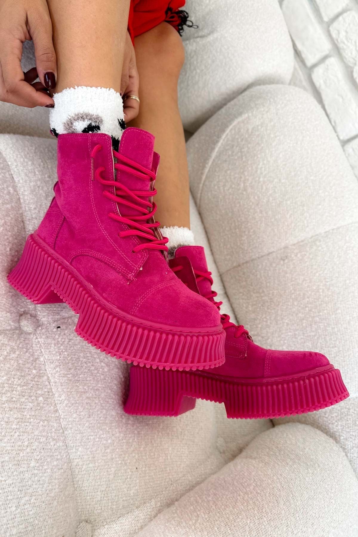 Shoebutik-Μπότες Lazy Fuchsia Suede 3