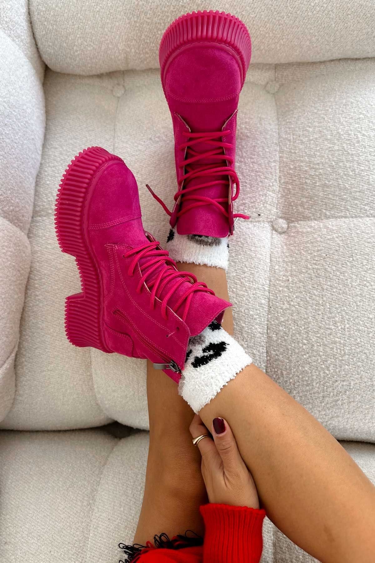 Shoebutik-Μπότες Lazy Fuchsia Suede 2