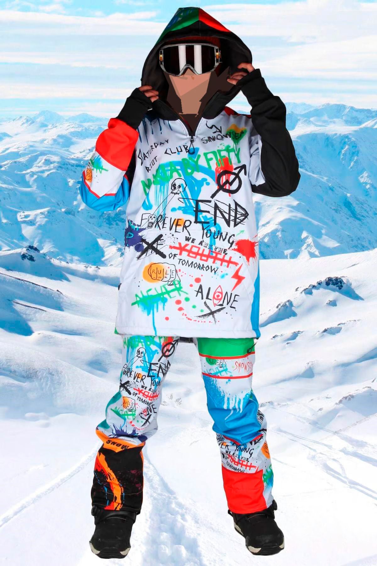 SNOWSEA Chaos In My Head Kadın Snowboard ve Kayak Mont - Pantolon Takımı