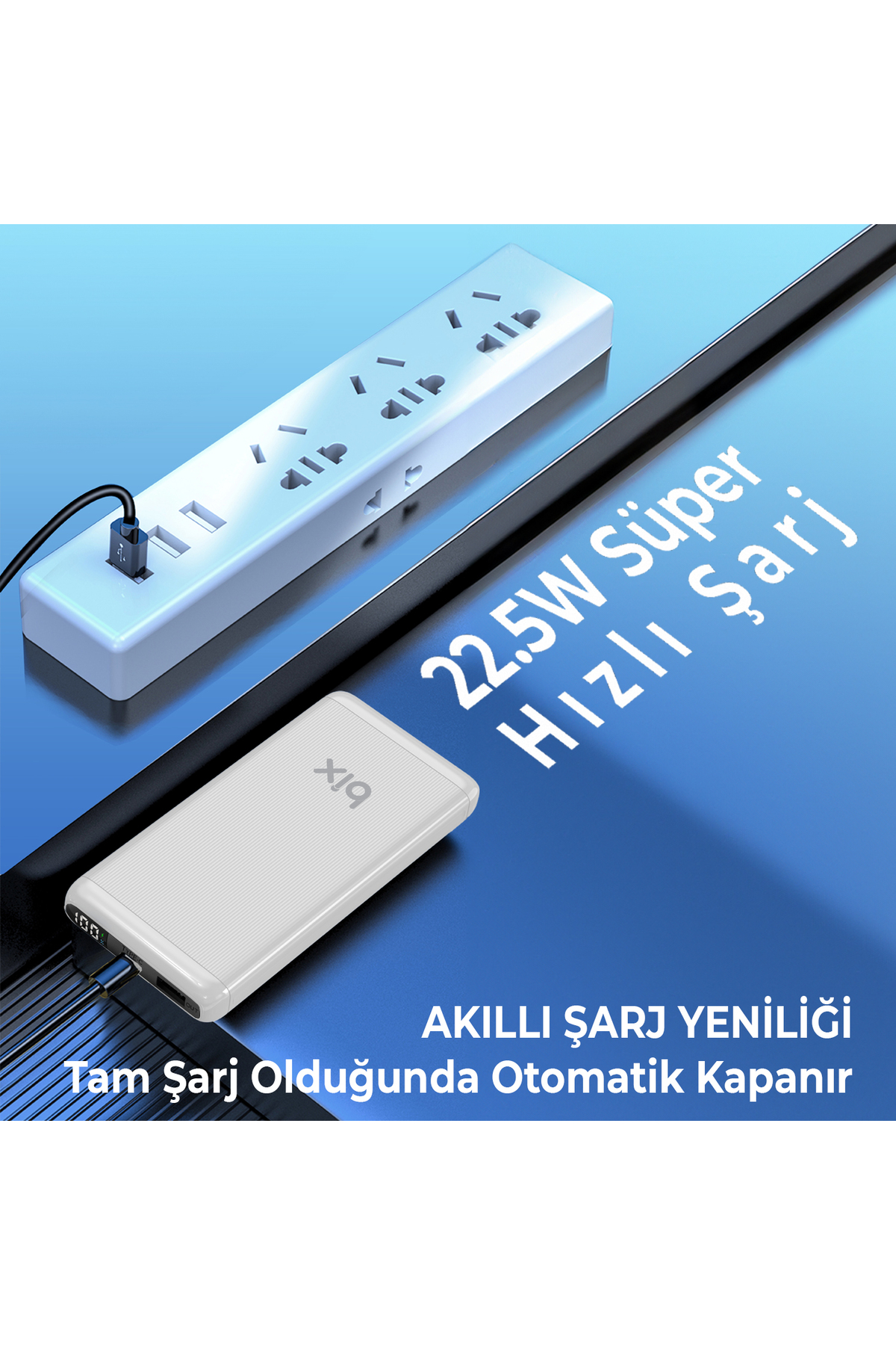 Bxpb107 10000mah 20w Pd Type-c Usb-a Scp 22.5w Qc 3.0 18w Çift Çıkışlı Led Ekranlı Powerbank Beyaz 3