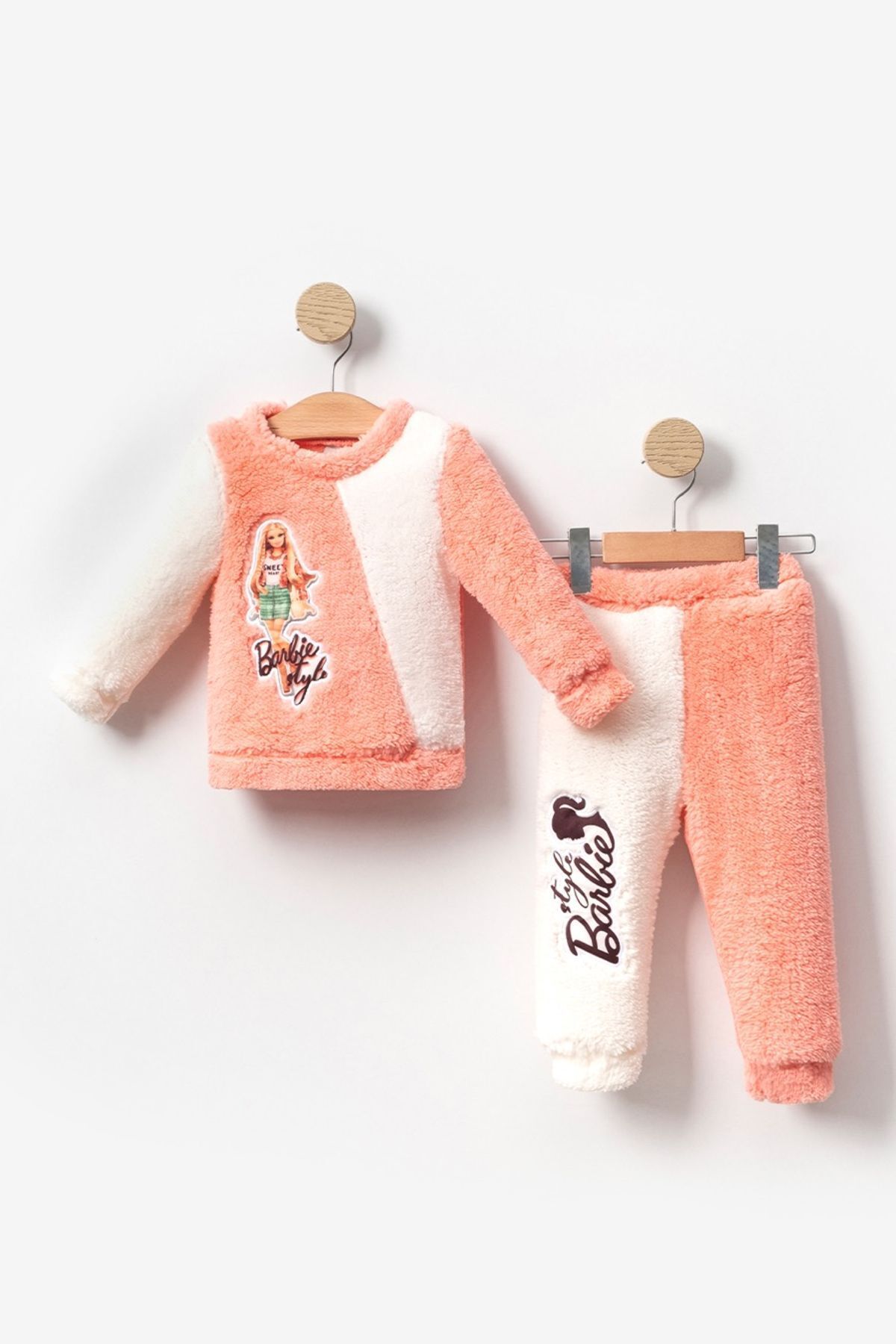 Bubito Barbie Visual Winter Welsoft Baby Kids Комплект верха и низа-Salmon BB2021MD0001336