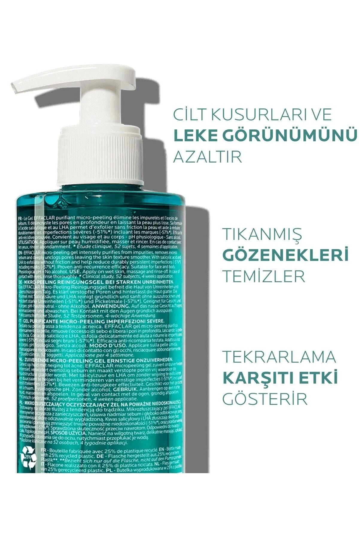 La Roche Posay ژل میکرو پیلینگ و شستشوی جلوگیری از جوش و لکه های سیاه 400 میلی لیتر