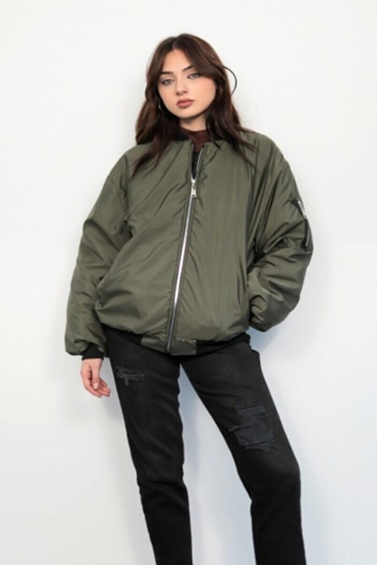 Khaki color clearance bomber jacket