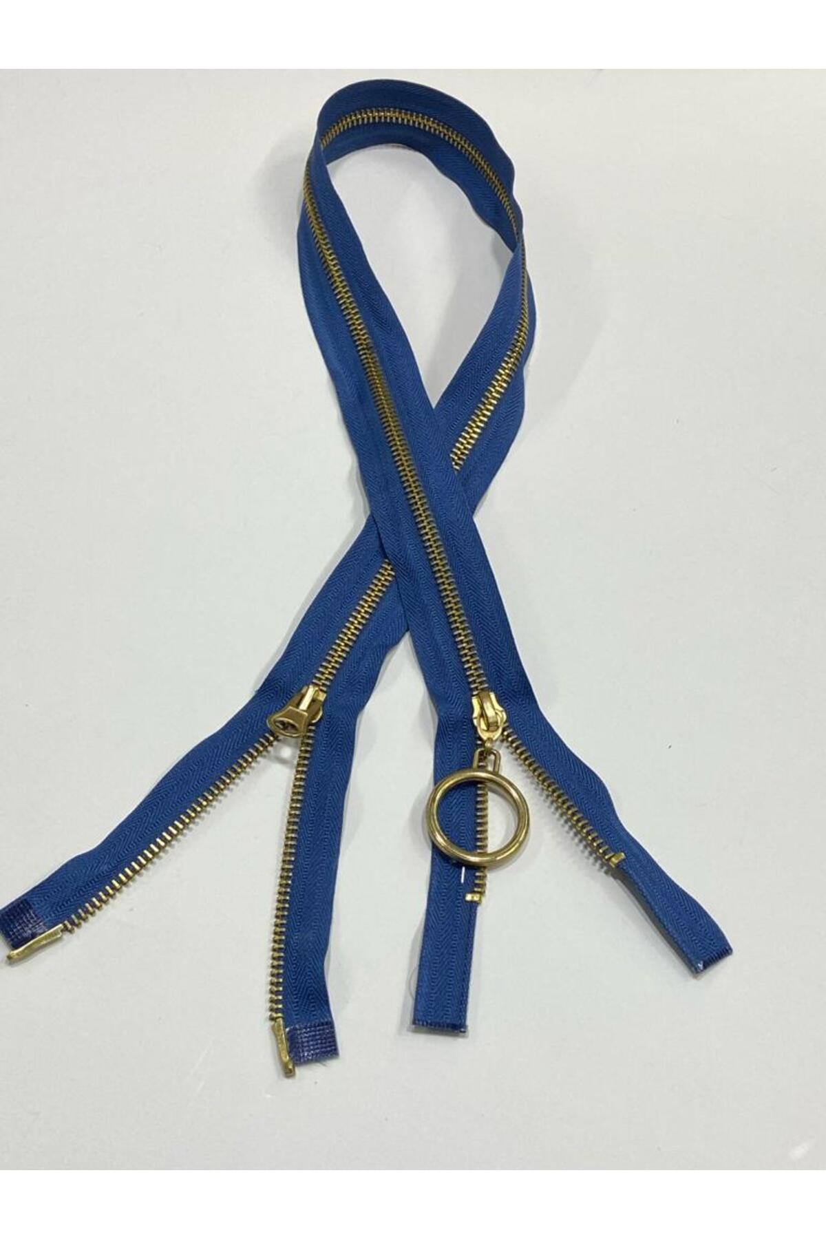 Iron Tooth Coat Zipper / Double Direction / Blue / 75 cm / Number 5