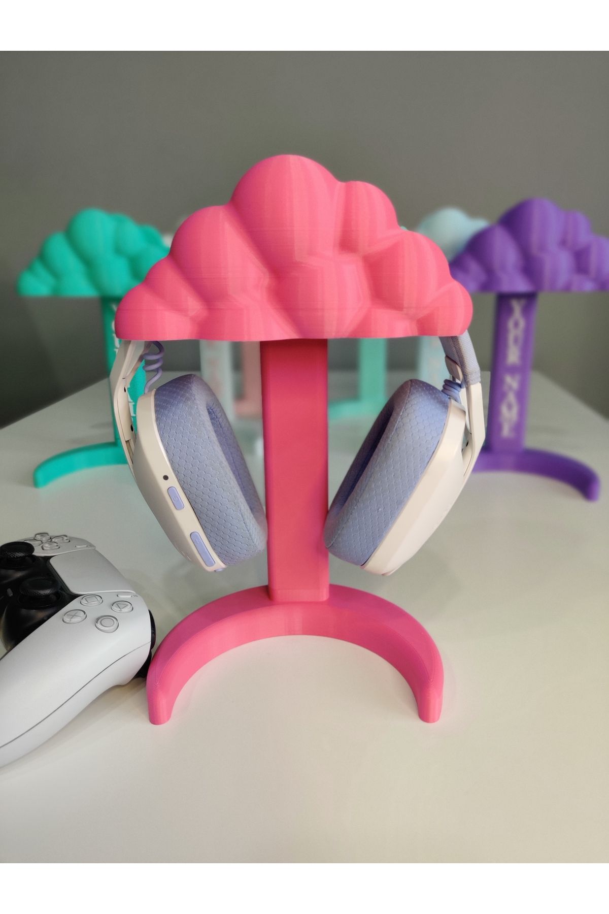 Atlas Bulut Desenli Tatlı Gamer Girl Kulaklık Standı Oyuncu Bilgisayarı Aksesuarı