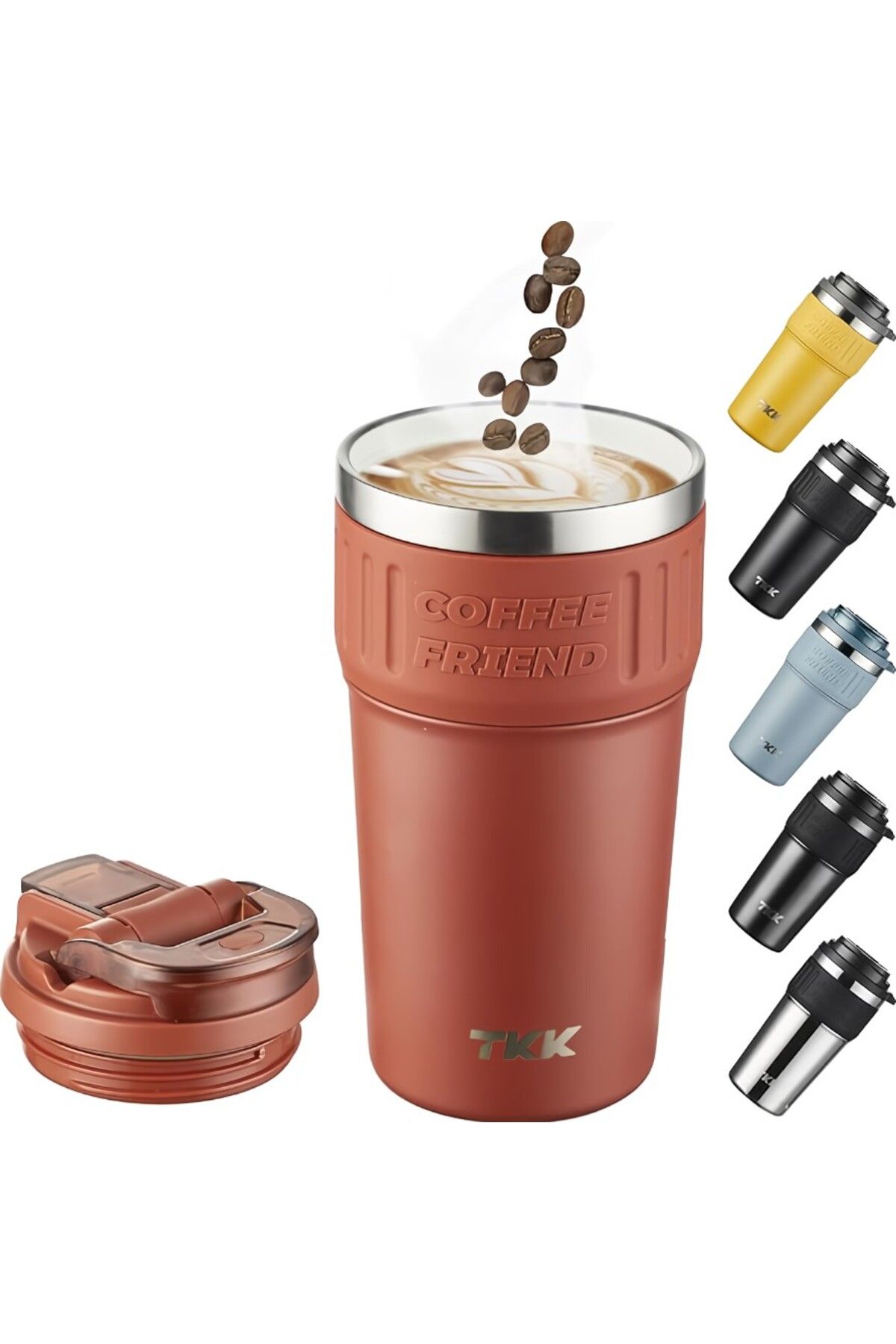 فلاسک قرمز ظرف سرامیکی. نوشابه آب آشامیدنی دونفوره دونفره THERMOS TERMOS T2023 TKK