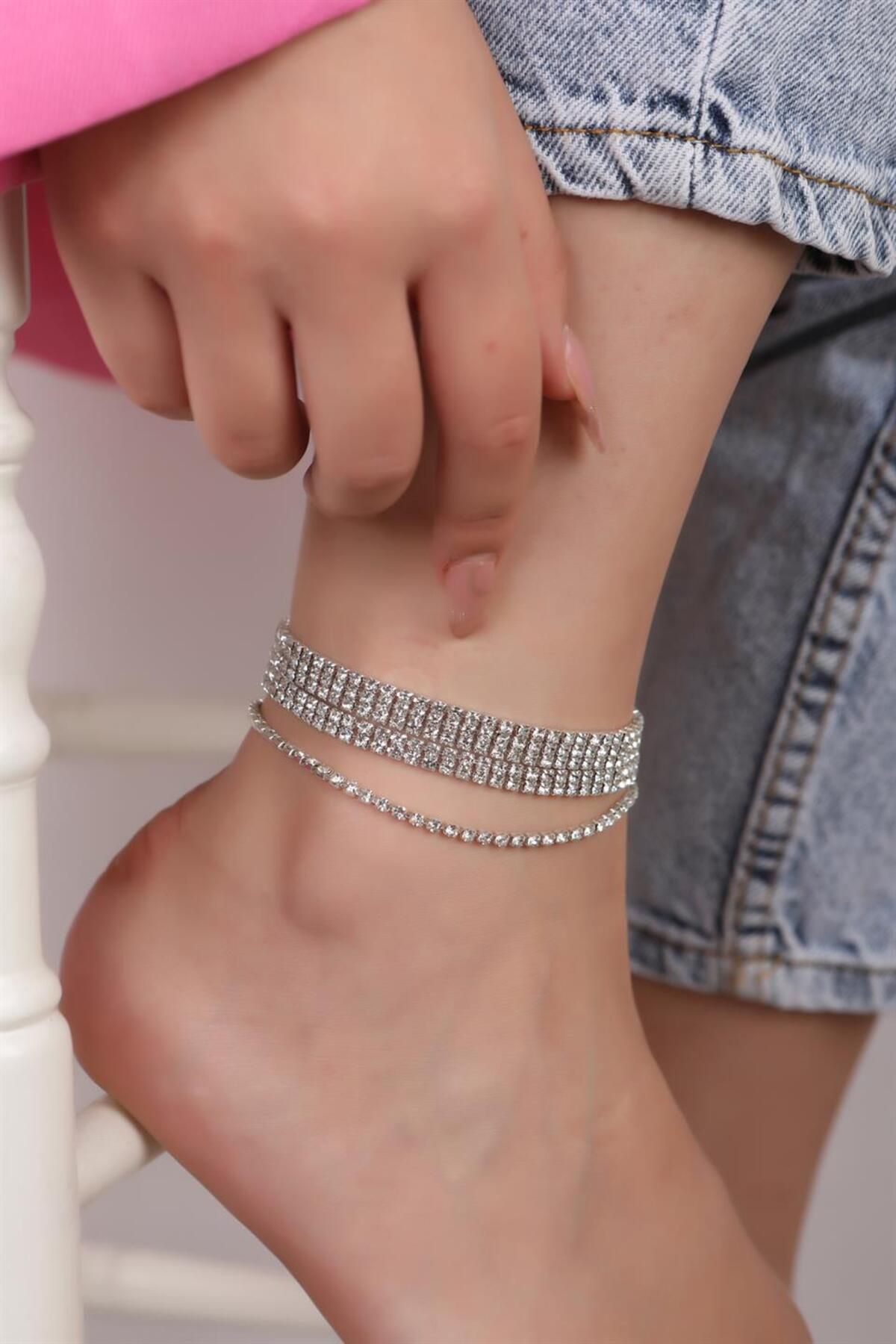 Stone clearance anklets silver