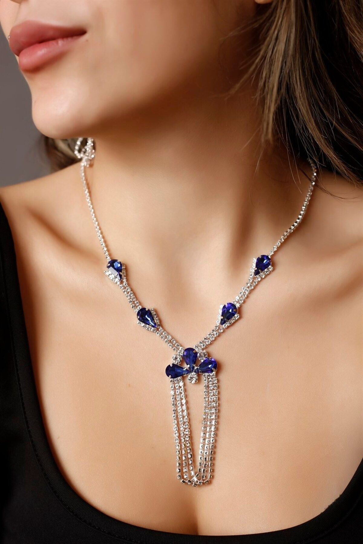 Blue wedding outlet necklace