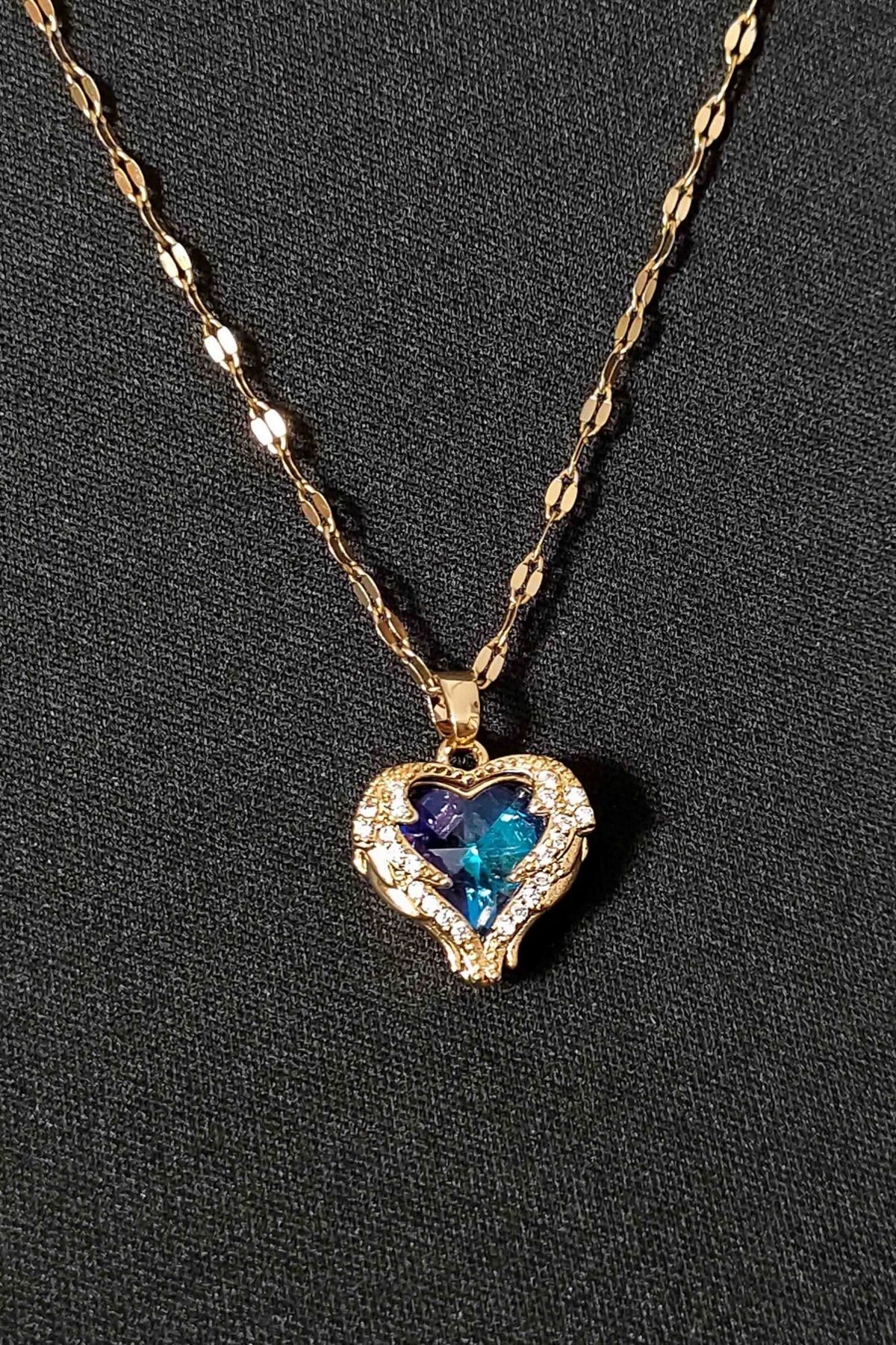 Blue heart hot sale pendant necklace