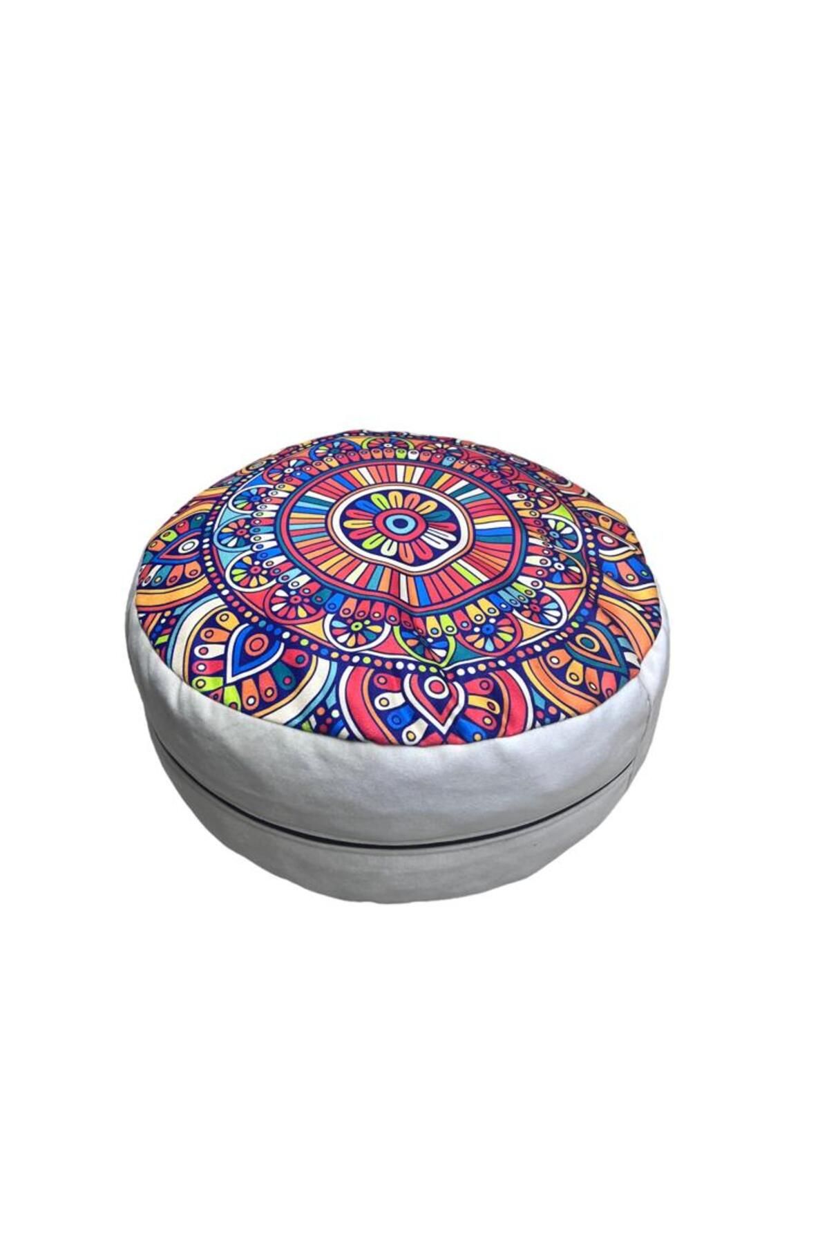مت یوگا سفید کوسن مدیتیشن Zafu Buckheat Fill 100 ٪ پنبه REMEGE