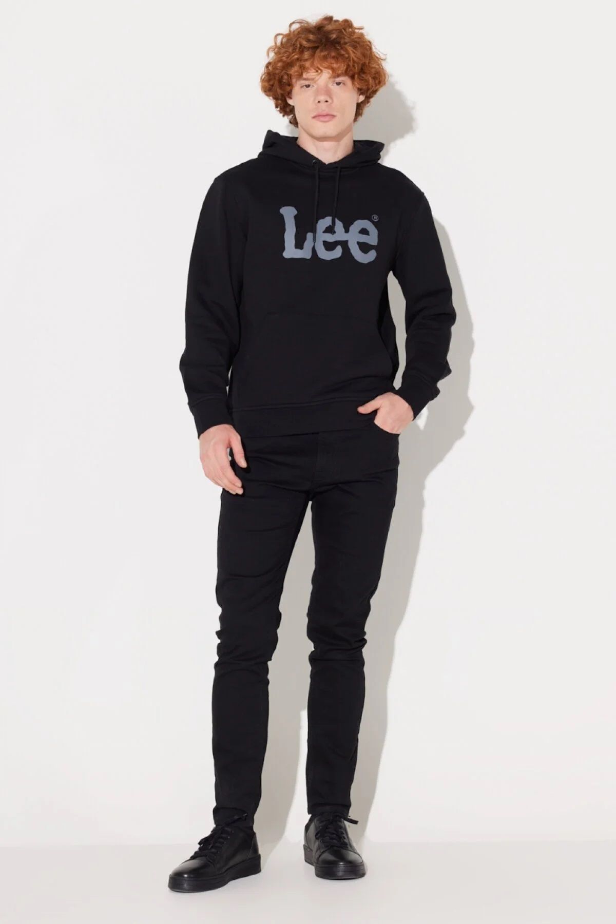 سویشرت مشکی مردانه سیاه متناسب با لباس اورجینال Lee