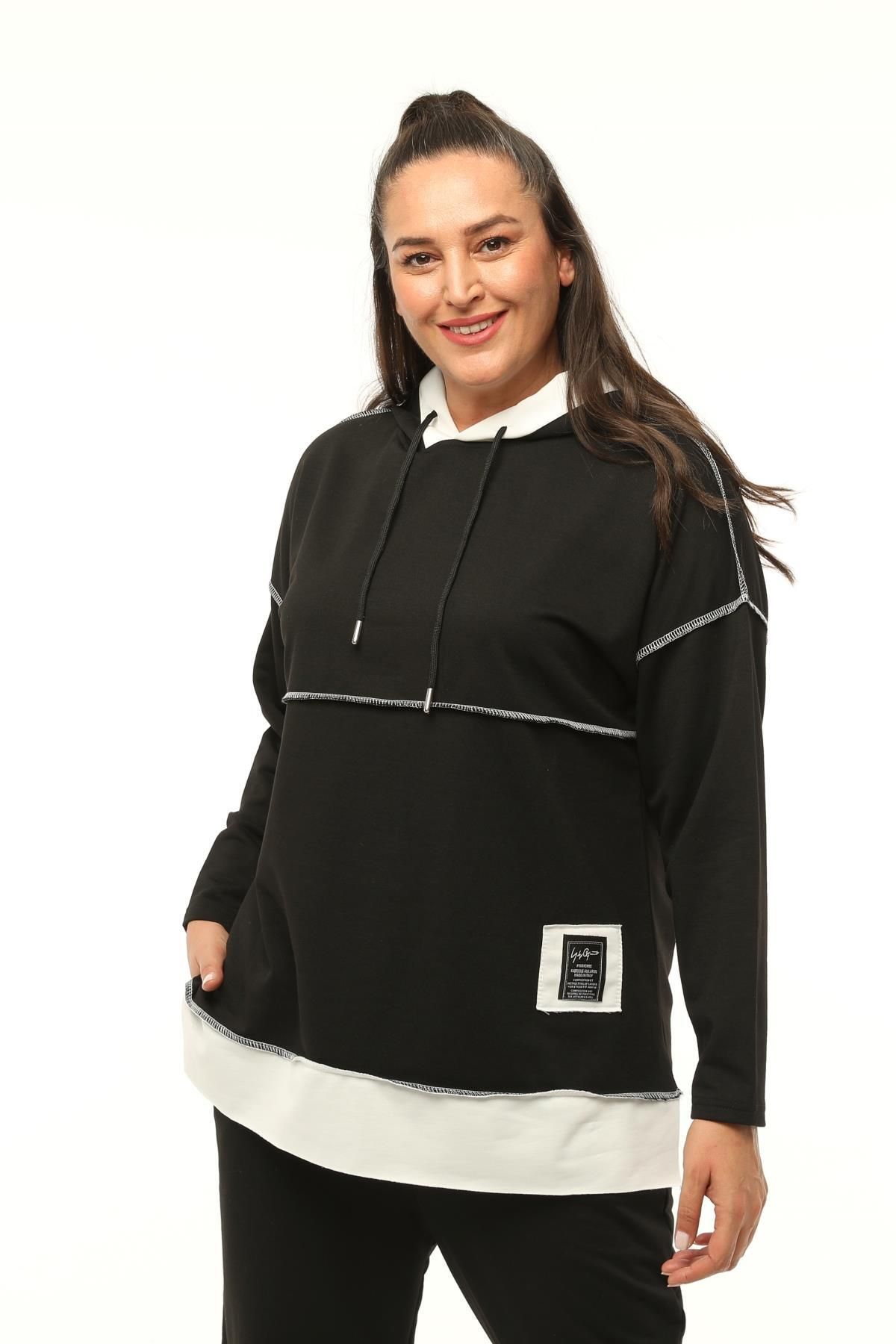 Womens black hotsell and white tracksuit