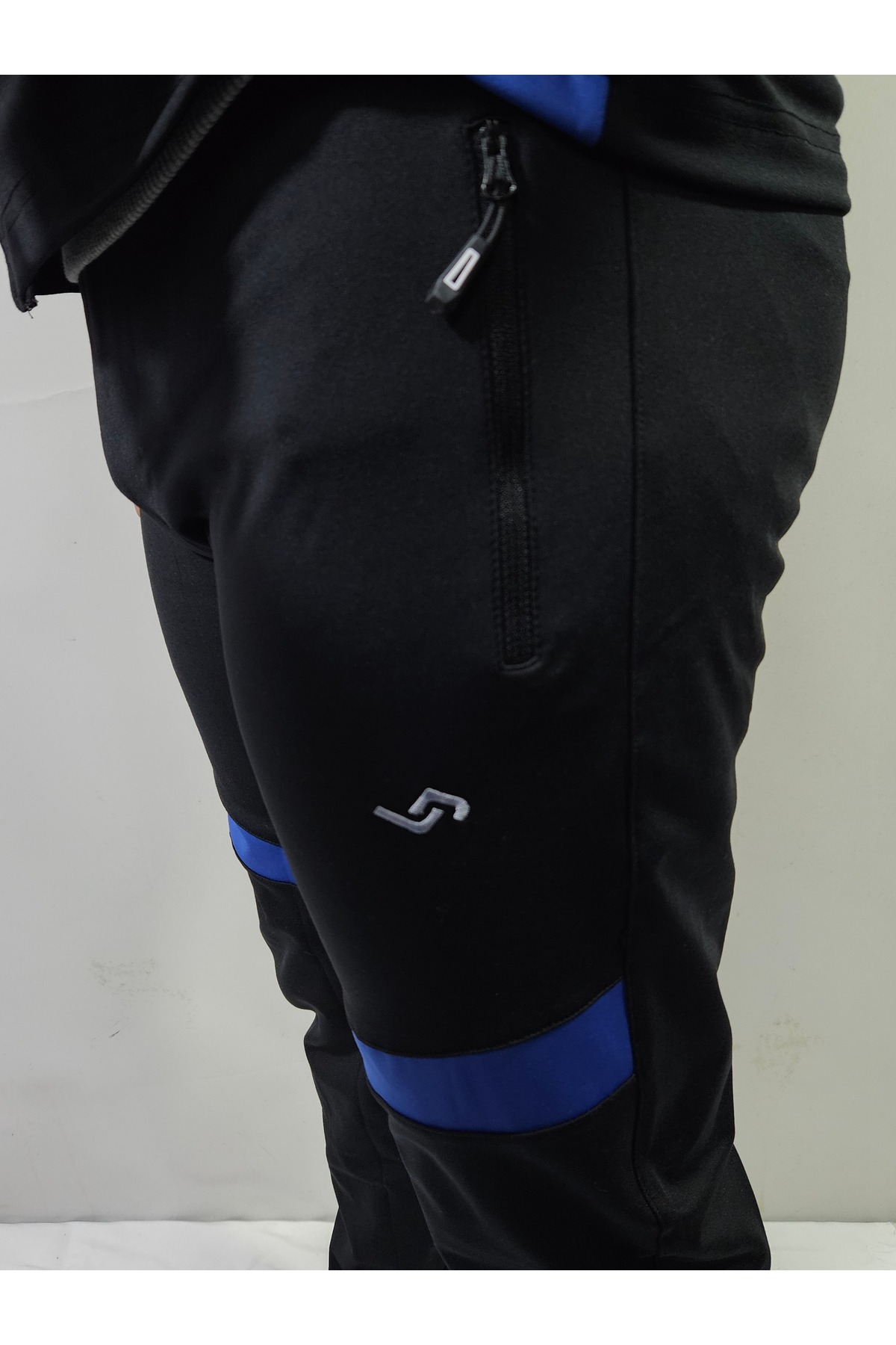 Erkek Dalgıç Kumaş Slim Fit Eşofman Takımı — مشکی JERE 4112 — تصویر 5 از 7