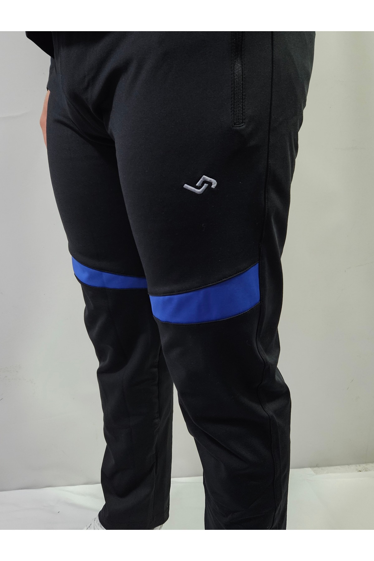 Erkek Dalgıç Kumaş Slim Fit Eşofman Takımı — مشکی JERE 4112 — تصویر 6 از 7