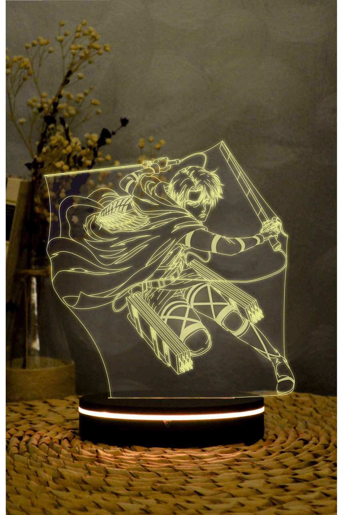 Yubi Design Levi Ackerman , Attack on Titan - 3 boyutlu led lamba