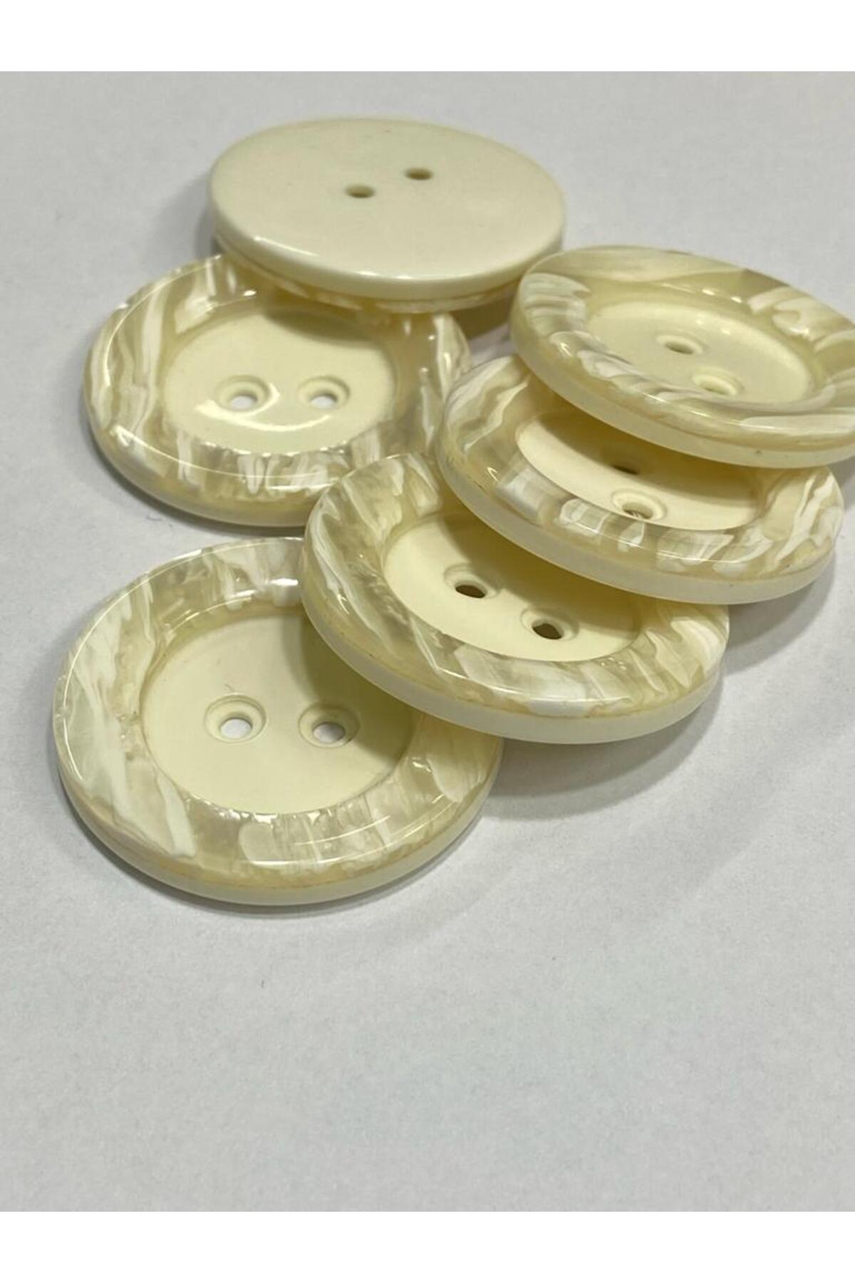 Coat Button / CREAM color / set of 6 3.5 CM
