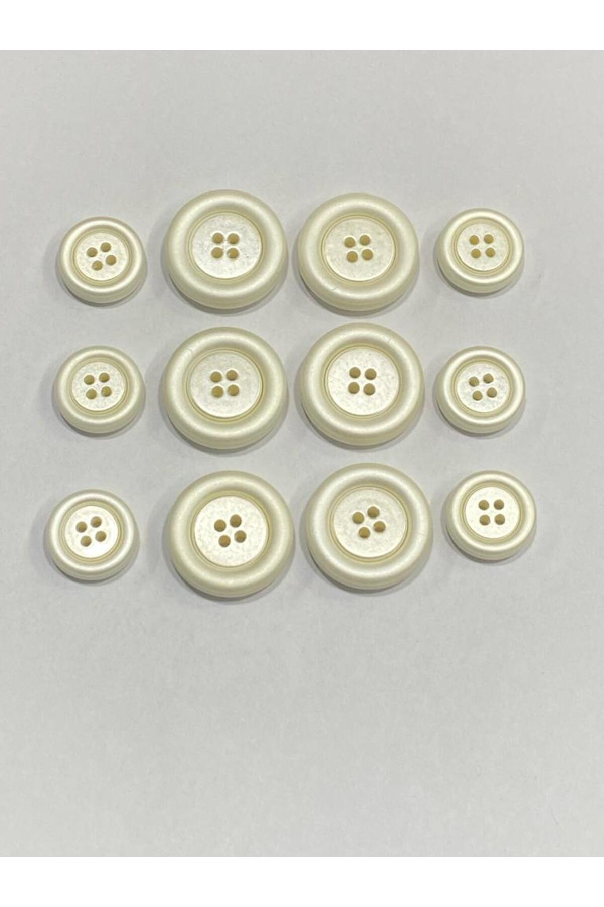 Italian Coat Trench Coat Button Set / Cream Pearl Painted