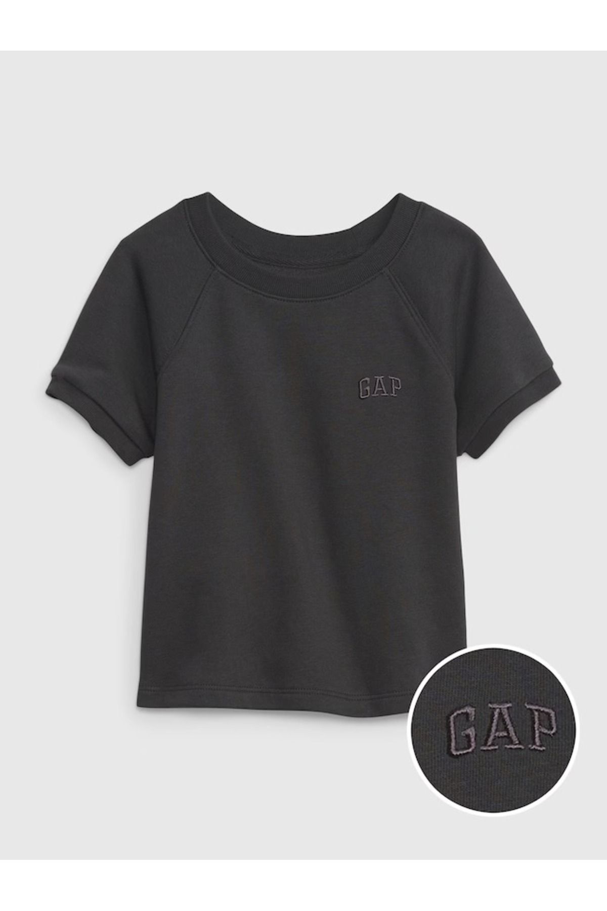 Черная укороченная футболка с логотипом GAP Baby Girl 712898