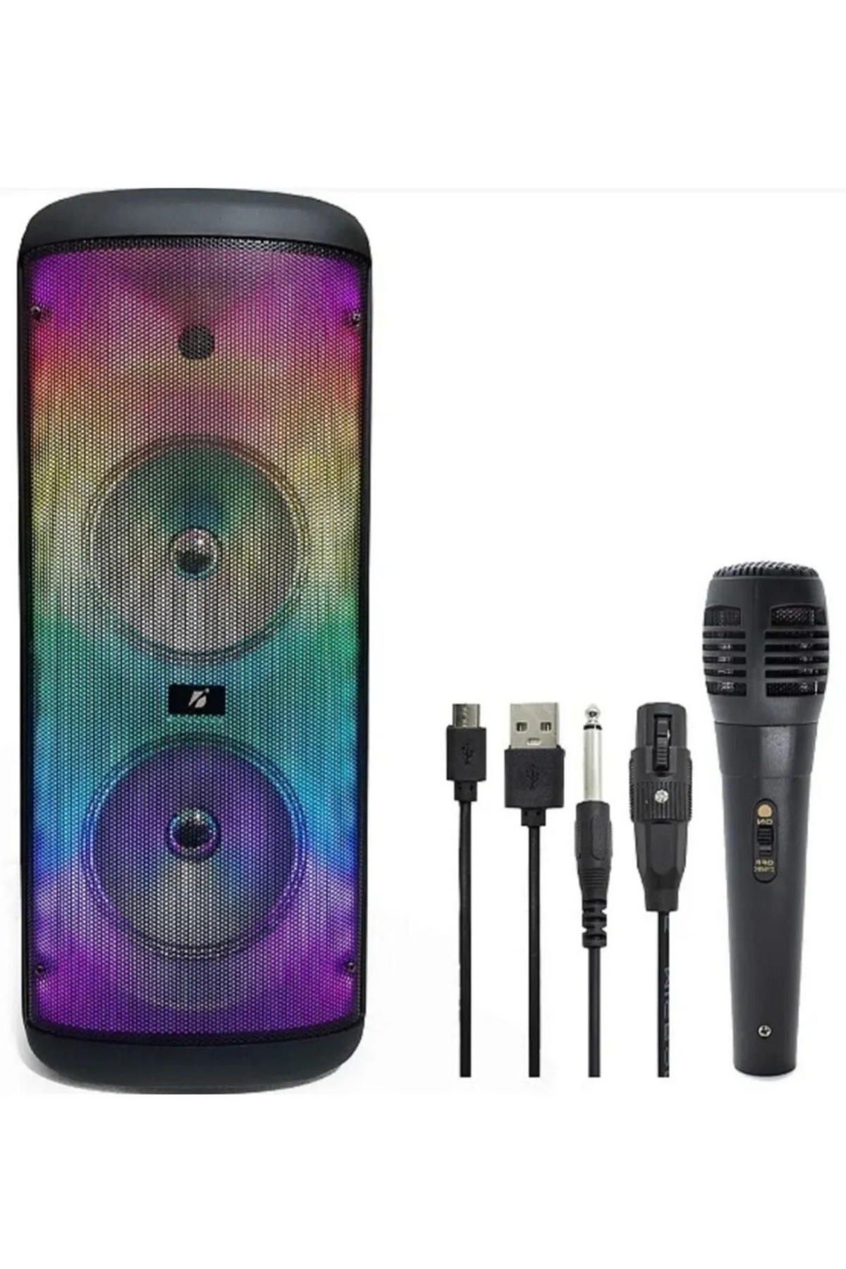 Büyük Boy Toplantı Hoparlörü Led Işıklı Mikrofonlu Dj Parti Speaker Şarjlı Bluetooth Hoparlör 8