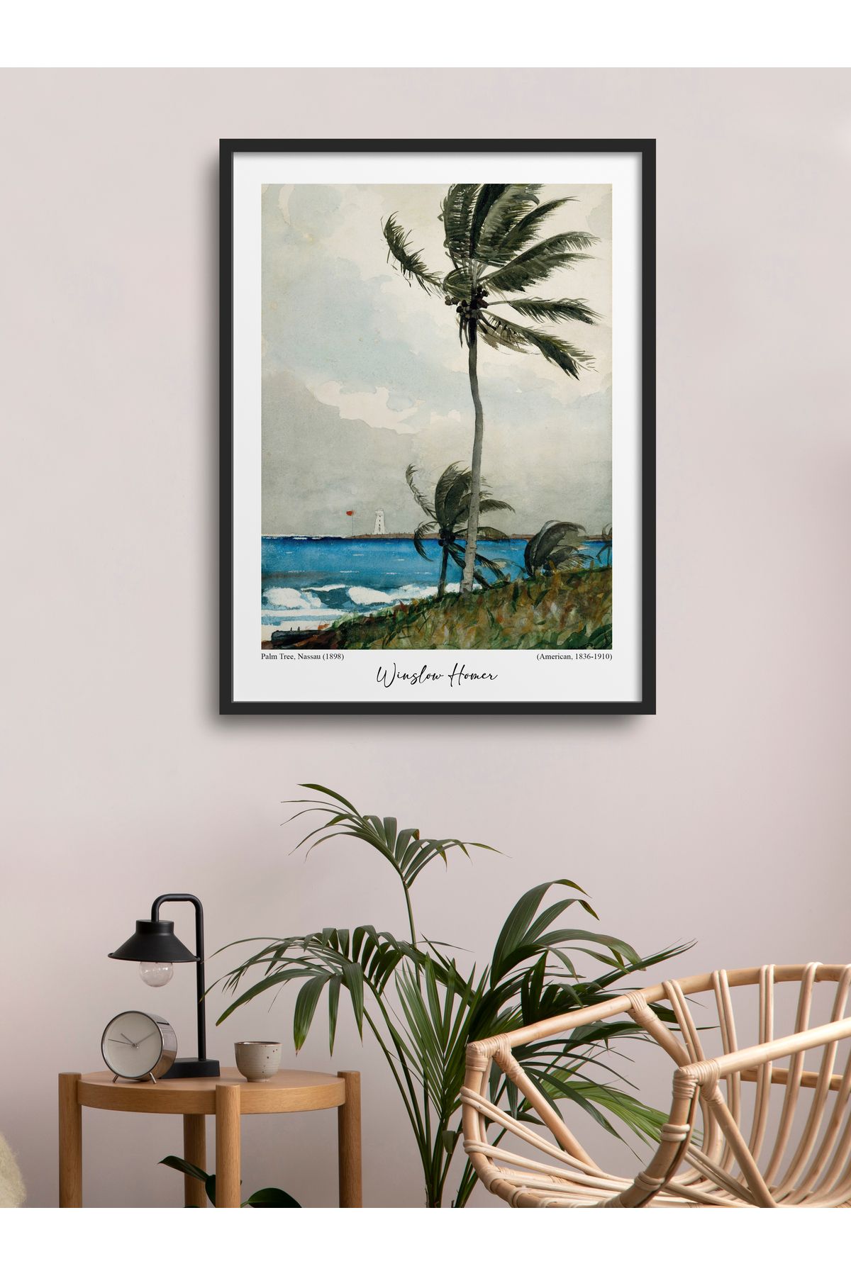 HOMEPACK Pictură Unică Înrămată Palmier Pictură Poster Clasică Modernă - 18 x 23