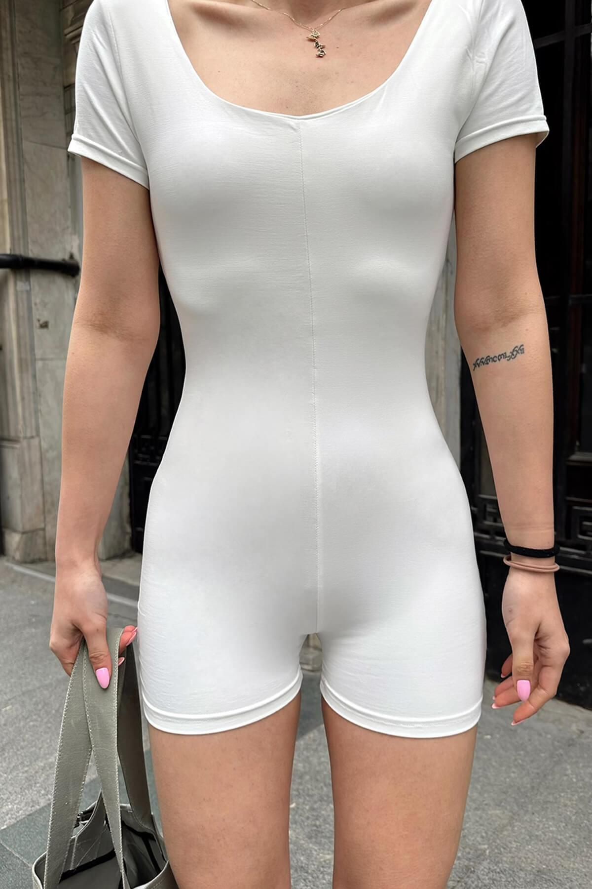White shop bodysuit jumpsuit